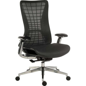 Quantum Executive Mesh Black Frame Home Office Chair. 45 degree angle.
