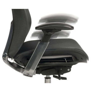 Quantum Executive Mesh Black Frame Home Office Chair. 90 degree angle.