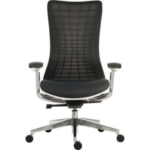 Quantum Executive Mesh White Frame Home Office Chair front on view.