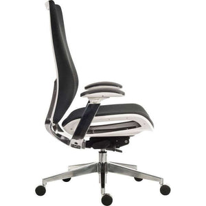 Quantum Executive Mesh White Frame Home Office Chair. 90 degree angle
