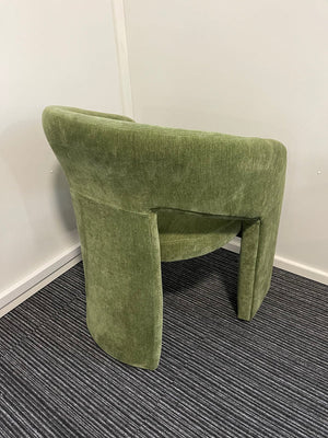 Ollie's Boho Single Seater accent Visitor Armchair With Arms In Forest Green Fabric