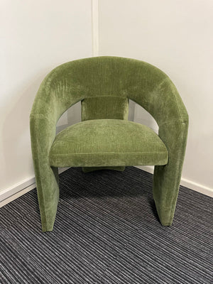 Ollie's Boho Single Seater accent Visitor Armchair With Arms In Forest Green Fabric