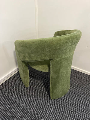 Ollie's Boho Single Seater accent Visitor Armchair With Arms In Forest Green Fabric