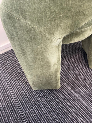 Ollie's Boho Single Seater accent Visitor Armchair With Arms In Forest Green Fabric