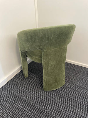 Ollie's Boho Single Seater accent Visitor Armchair With Arms In Forest Green Fabric