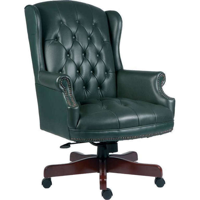 Chairman Green Leather Executive Home Office Chair