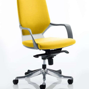 Picture of the senna yellow coloured foam backrest and seat pad , of the xenon executive medium back home office  chair.